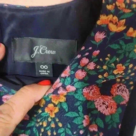 J CREW L2593 NWOT size 00 Stunning HTF  Botanic Jacquard Mayapple Sheath Dress - Picture 4 of 10